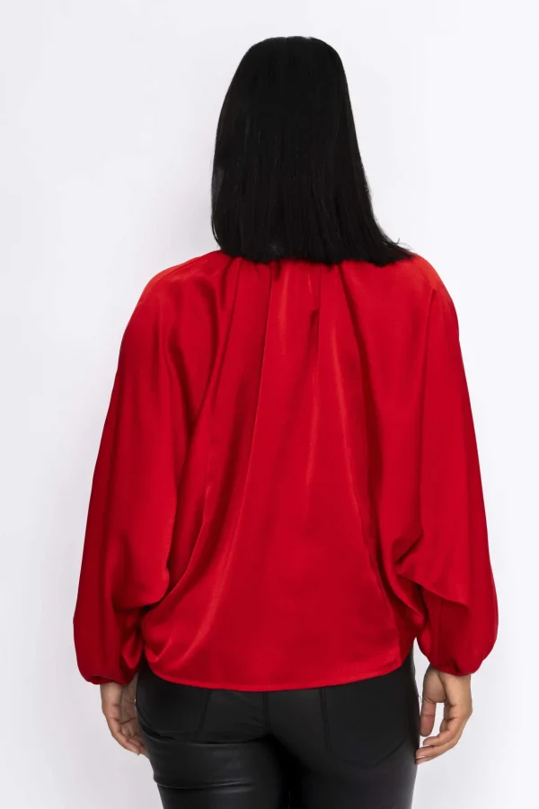 Batwing Blouse In Red