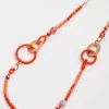 Beaded Orange Link Necklace