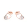 Bee Hexagonal Pave Stud Earrings