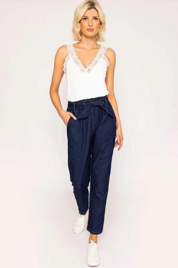 Belted Jeans In Denim
