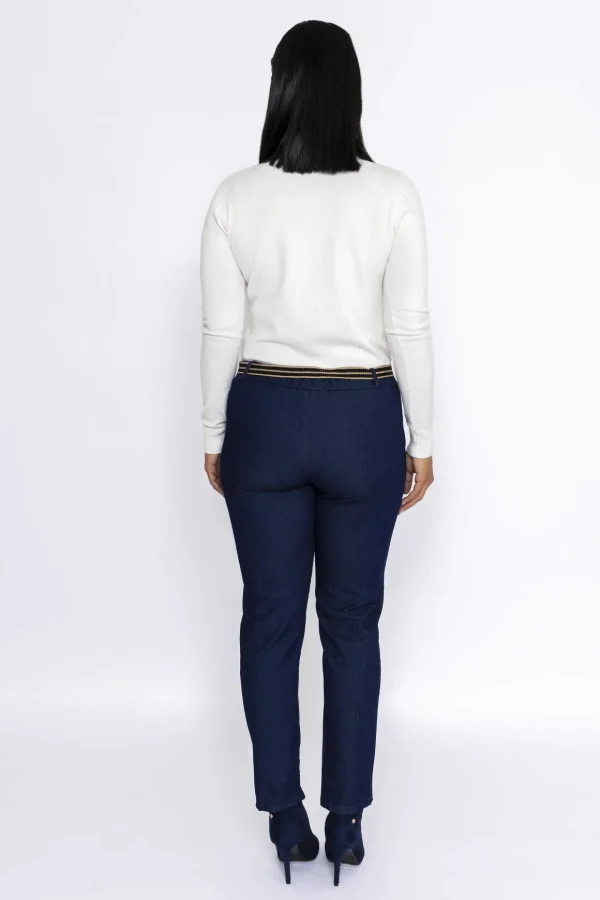 Belted Jeans In Denim
