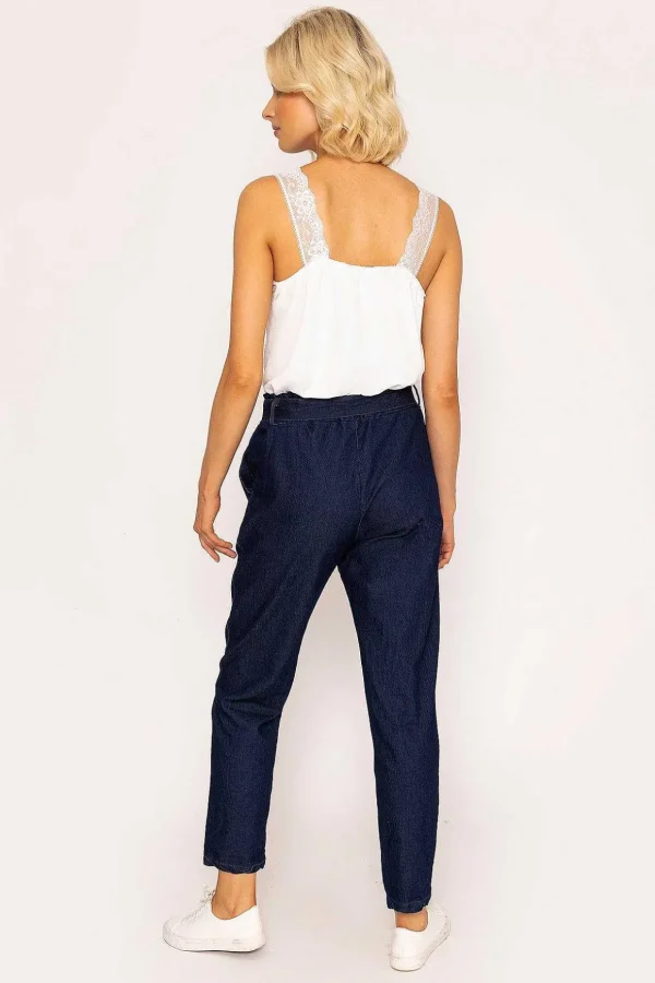 Belted Jeans In Denim