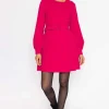 Belted Mini Dress In Fuchsia