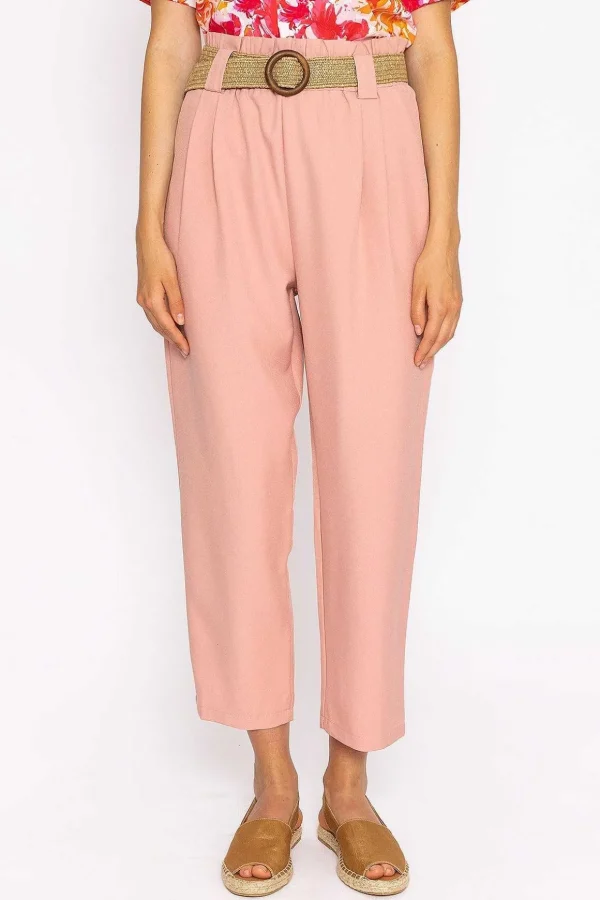 Belted Pants In Pink