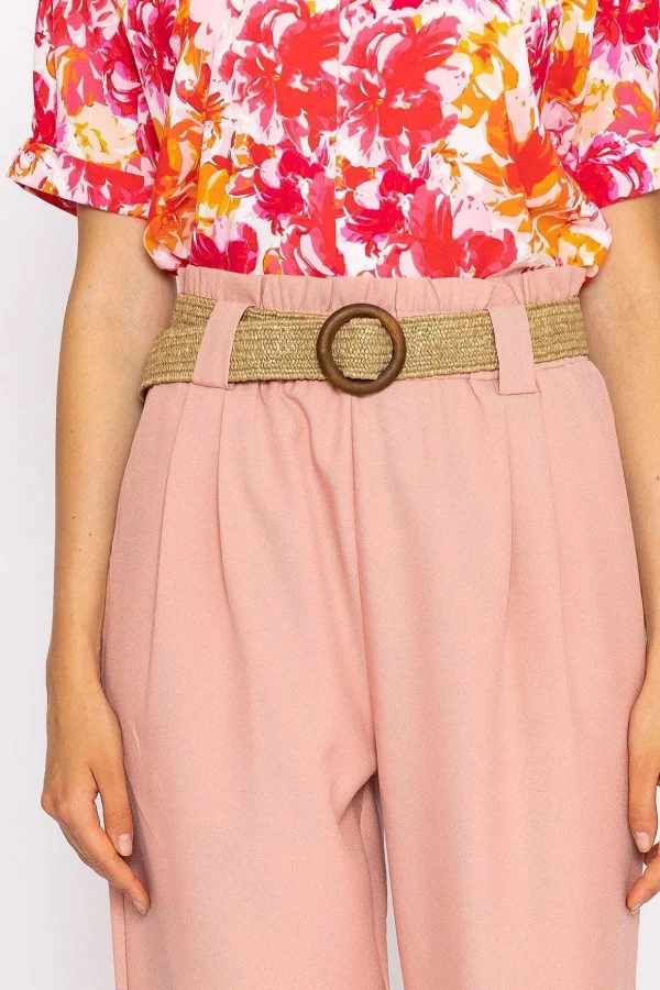Belted Pants In Pink