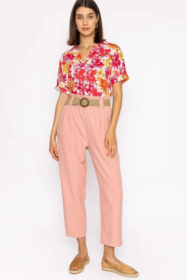 Belted Pants In Pink
