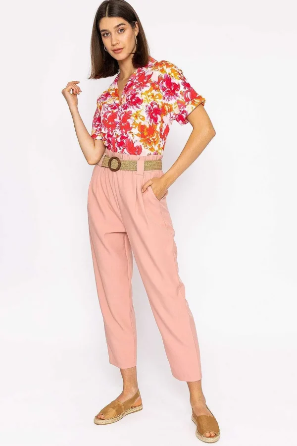 Belted Pants In Pink