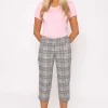 Bengaline Check Crop Pants In Pink Print
