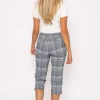 Bengaline Check Crop Pants In Blue Print