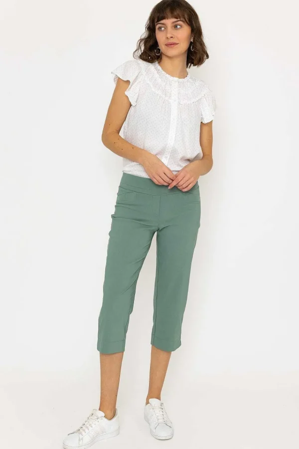 Bengaline Crop Pant In Khaki