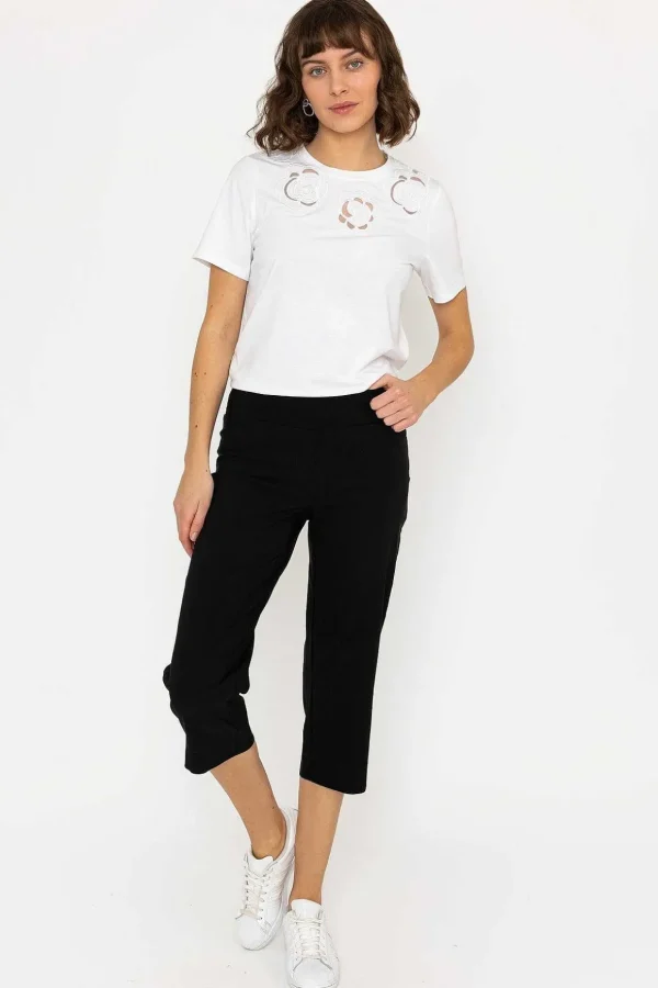 Bengaline Crop Pants In Black