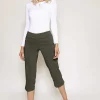 Bengaline Crop Pants In Khaki