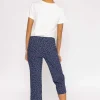 Bengaline Crop Pants In Navy Print