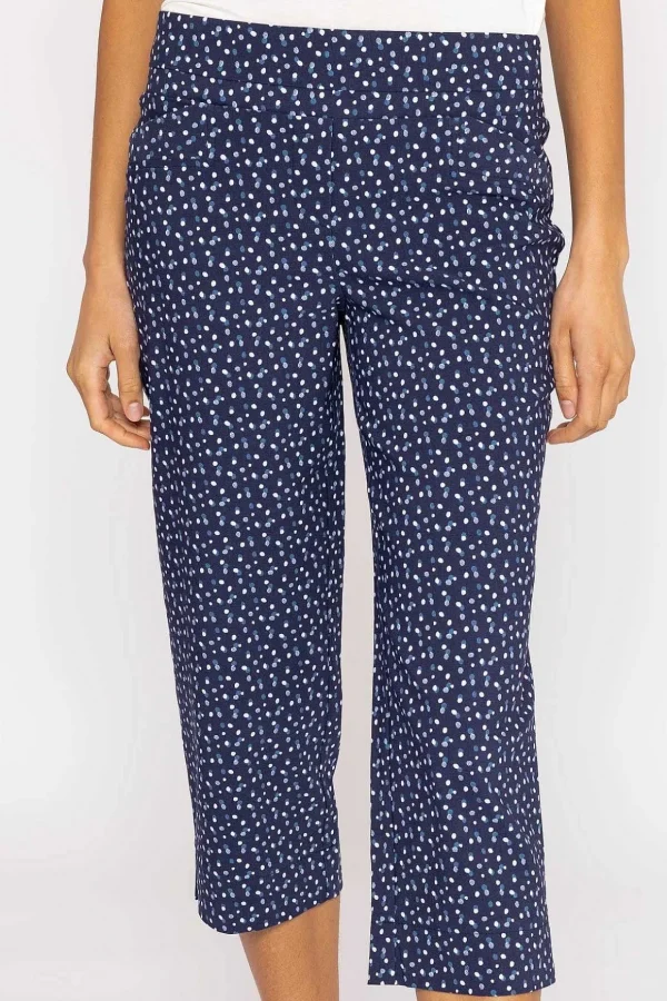 Bengaline Crop Pants In Navy Print