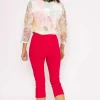 Bengaline Cropped Trousers In Hot Pink