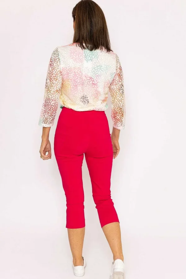 Bengaline Cropped Trousers In Hot Pink