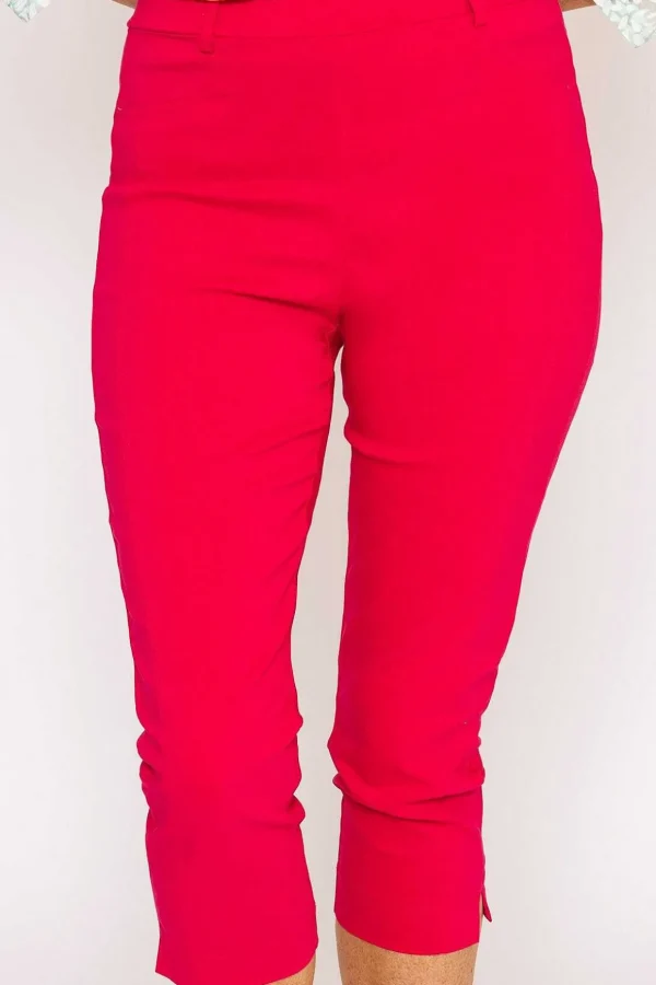 Bengaline Cropped Trousers In Hot Pink