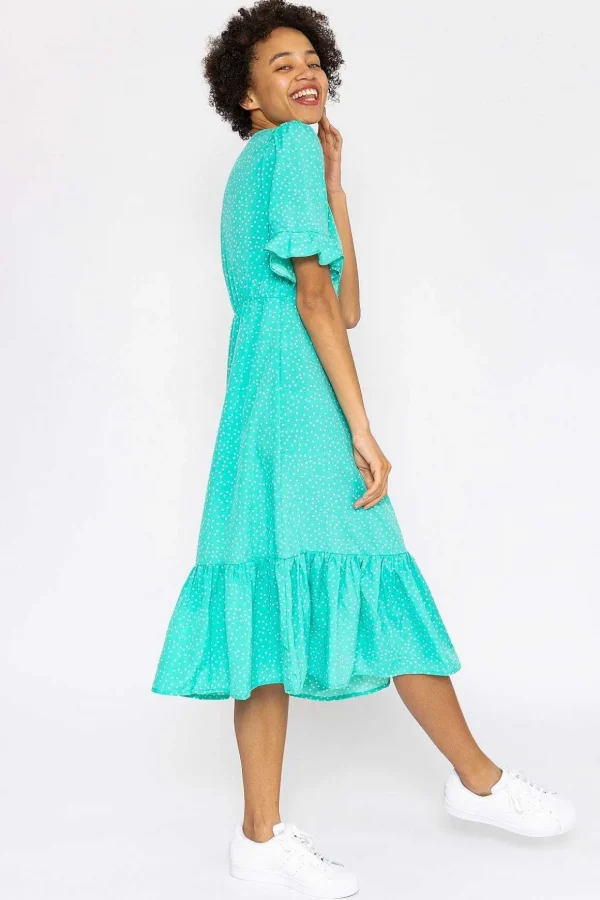 Betty Midi Dress In Aqua Print
