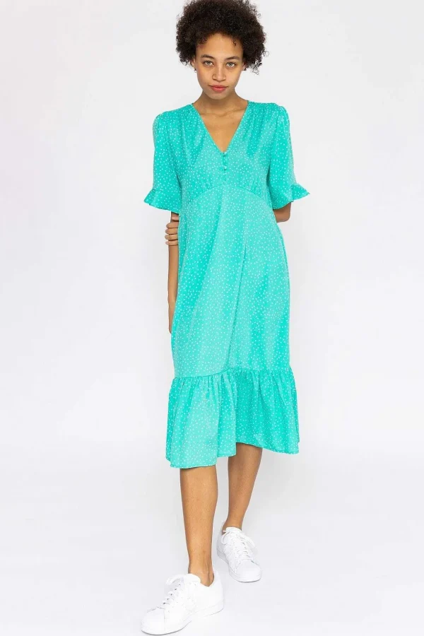 Betty Midi Dress In Aqua Print
