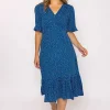 Betty Midi Dress In Blue Print