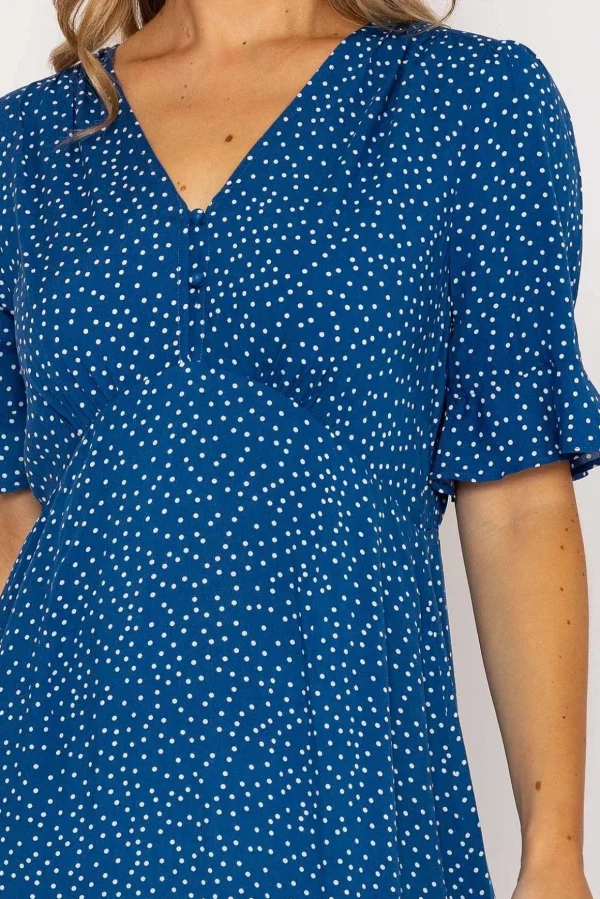 Betty Midi Dress In Blue Print