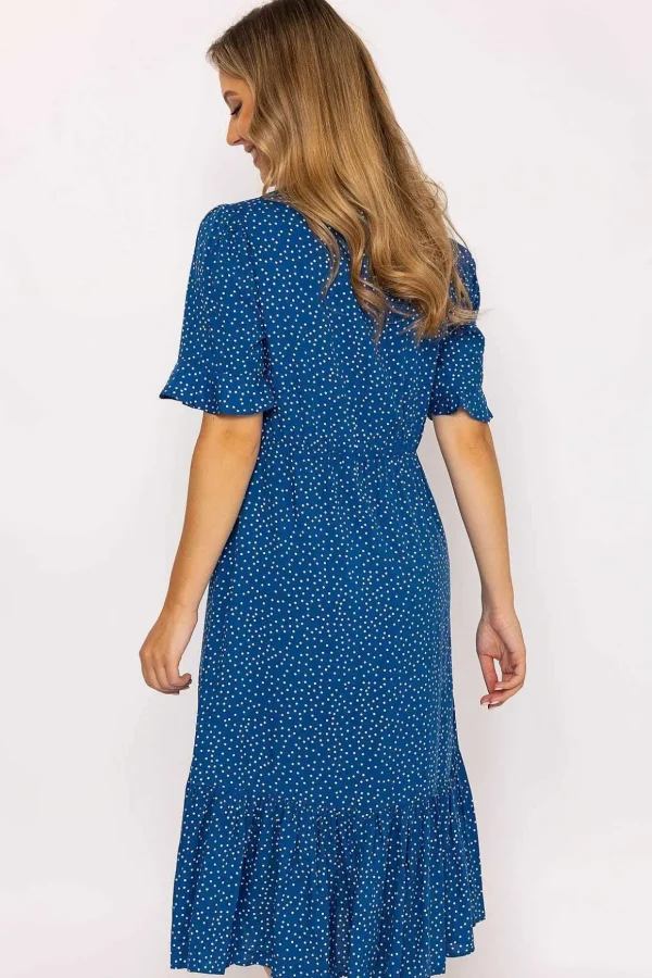 Betty Midi Dress In Blue Print