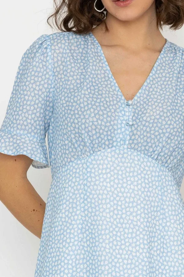 Betty Midi Dress In Light Blue Print