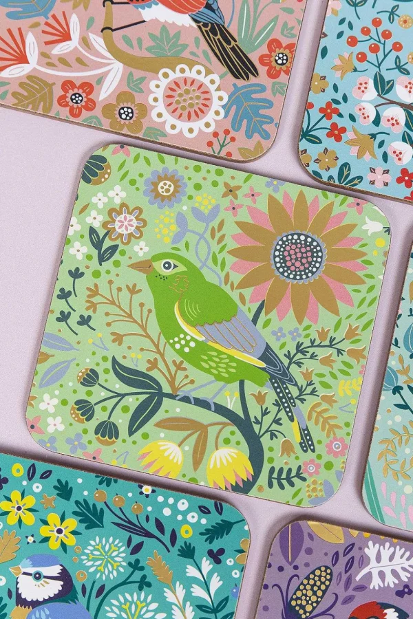 Birdy Set Of 6 Of Coasters