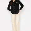 Black Fabric Detail Blouse