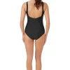Black Pleated Swimsuit
