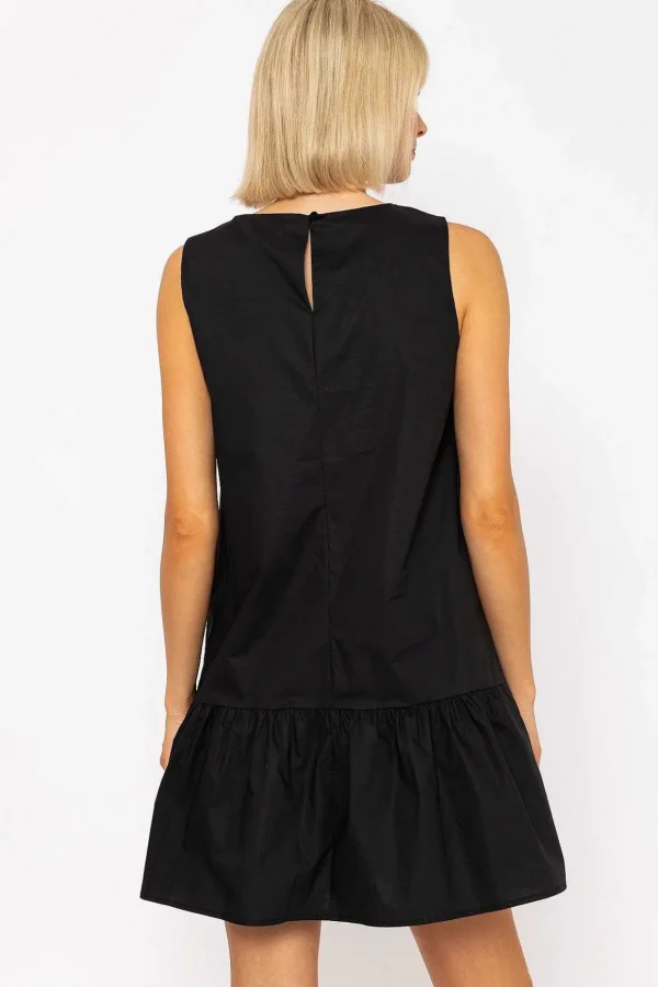 Black Poplin Mini Dress