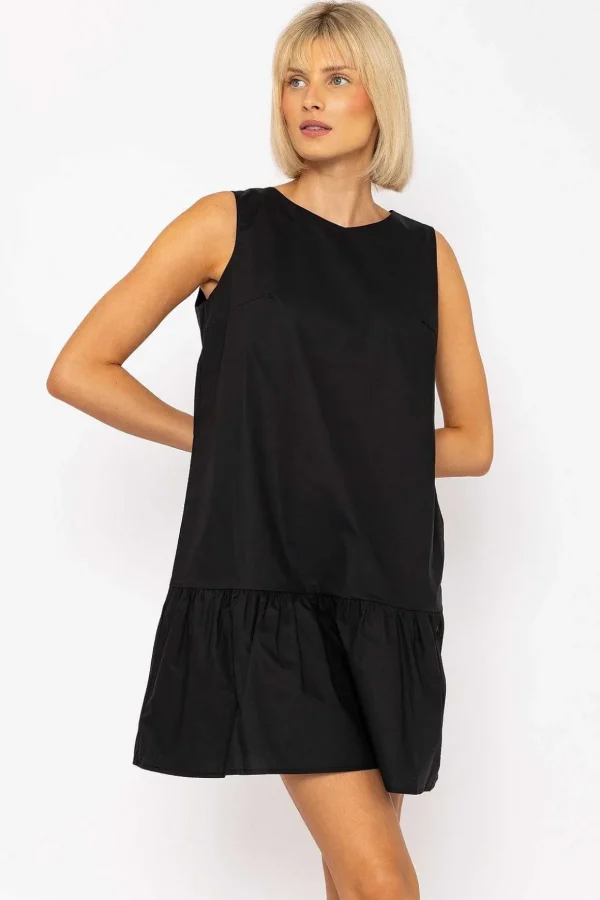 Black Poplin Mini Dress
