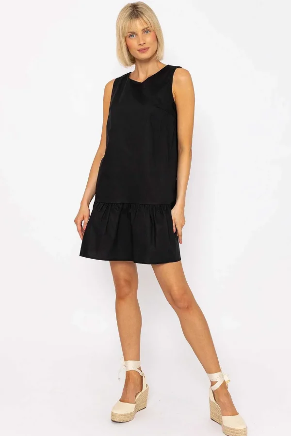 Black Poplin Mini Dress