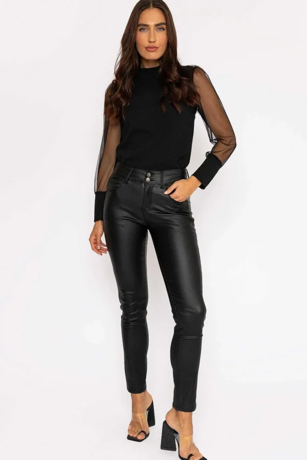 Black Pu Jeans