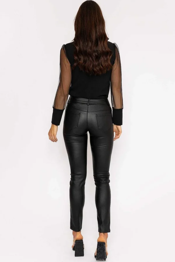 Black Pu Jeans