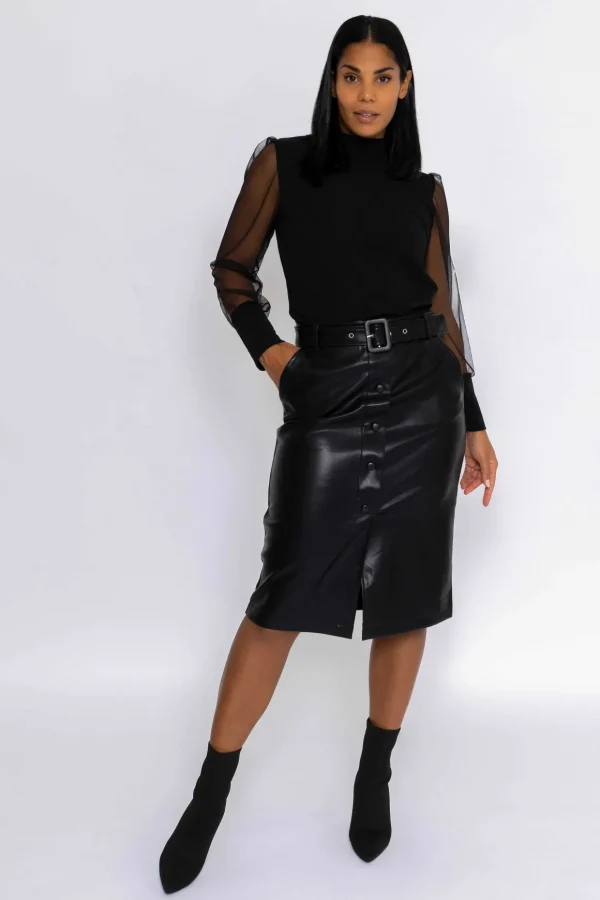 Black Pu Skirt