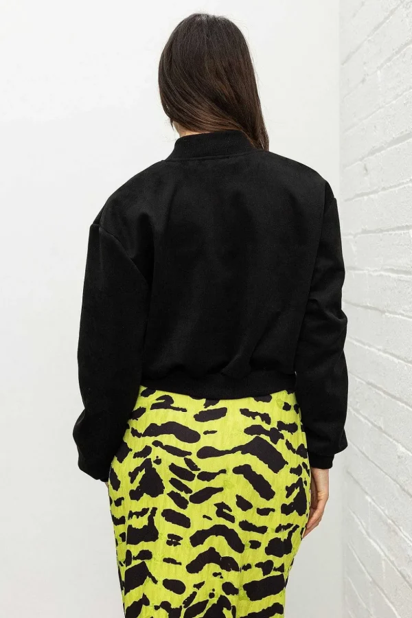 Black Suede Bomber Jacket