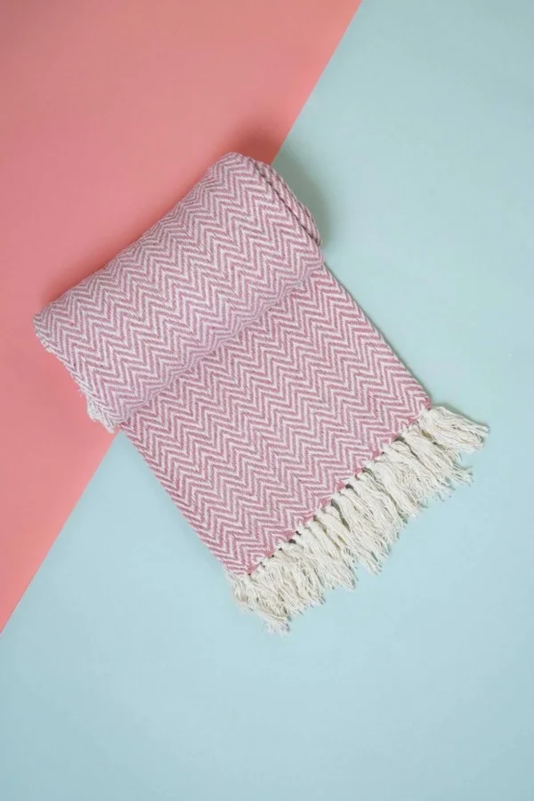Blake Pink Cotton Throw