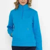 Blue 1/4 Zip Pocket Sweatshirt