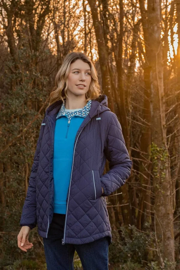 Blue 1/4 Zip Pocket Sweatshirt