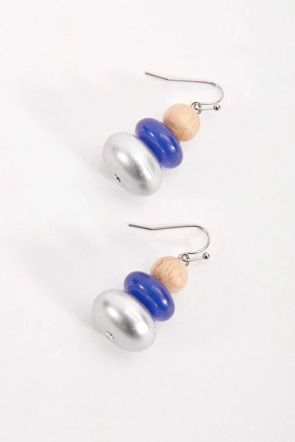 Blue Beaded Earrings