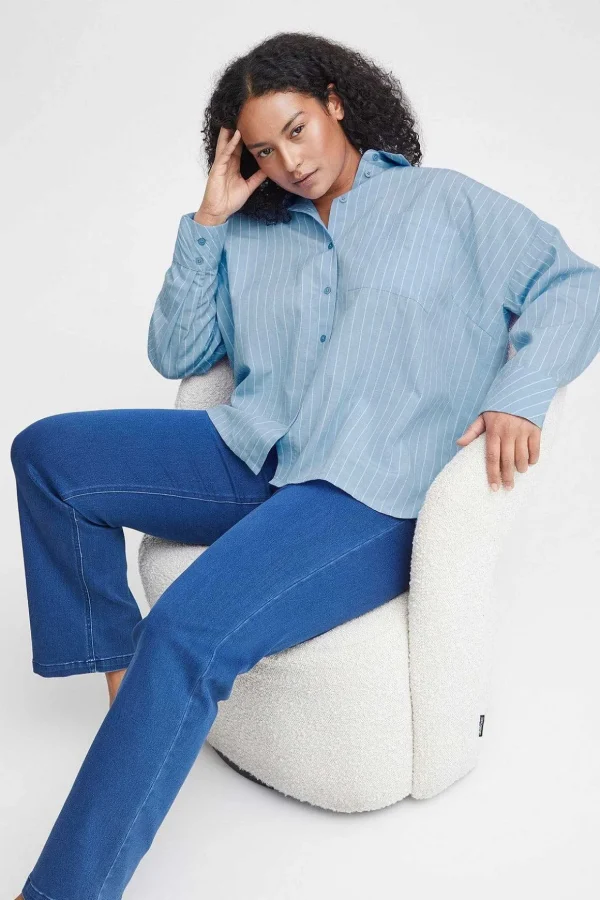 Blue Cotton Long Sleeve Shirt