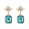 Blue Crystal Star Earrings