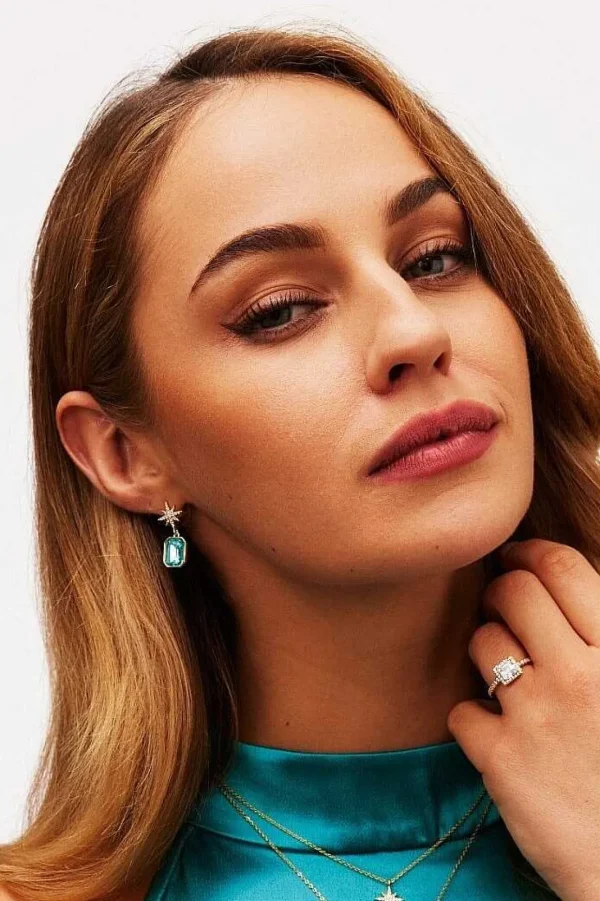 Blue Crystal Star Earrings