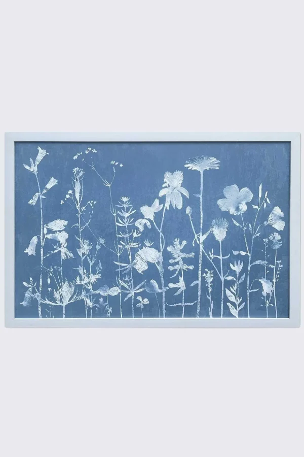 Blue Floral Meadow Framed Wall Art