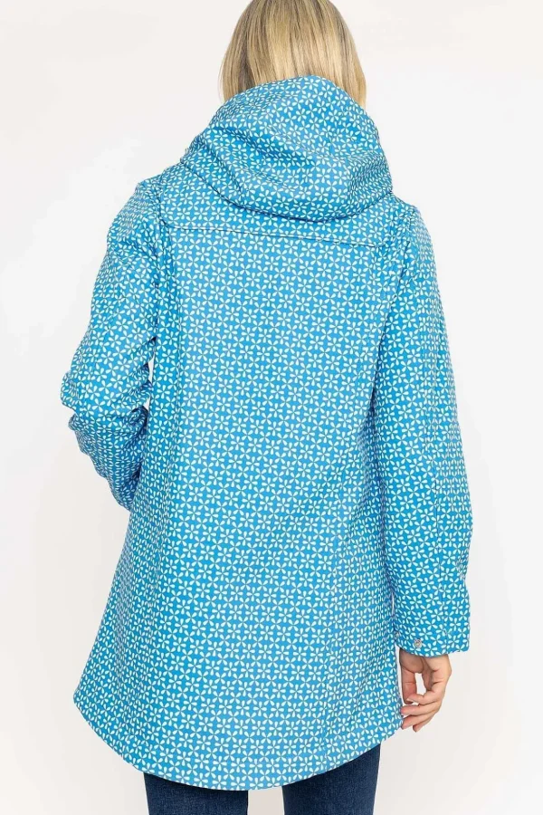 Blue Geo Print Bonded Jacket