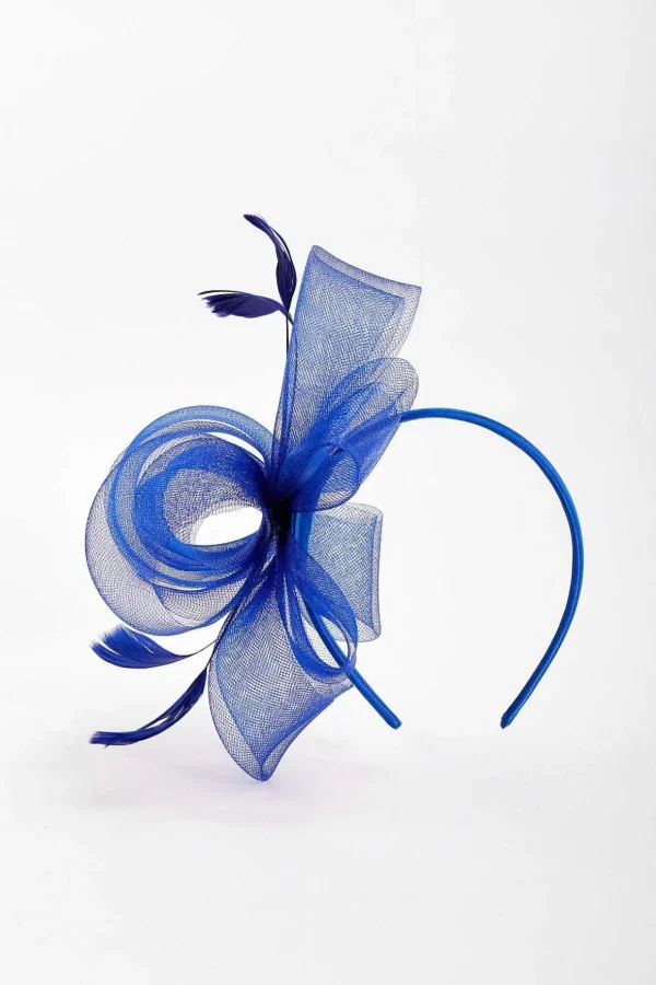 Blue Hairband Fascinator With Feathers