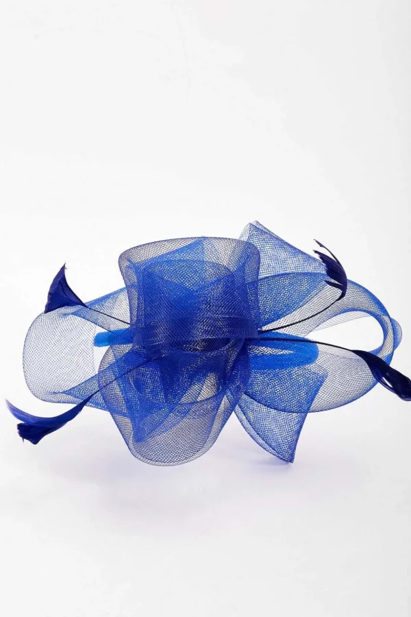 Blue Hairband Fascinator With Feathers