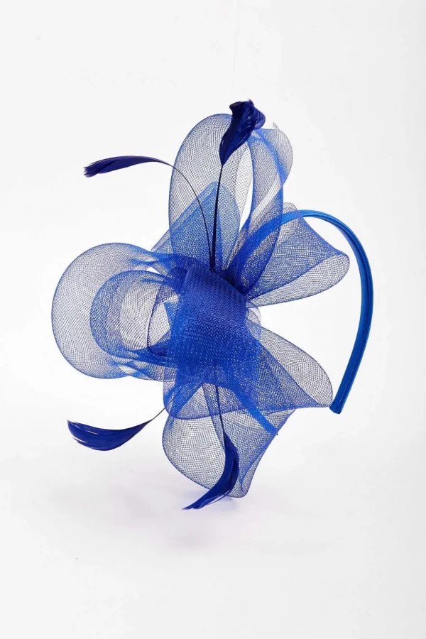 Blue Hairband Fascinator With Feathers
