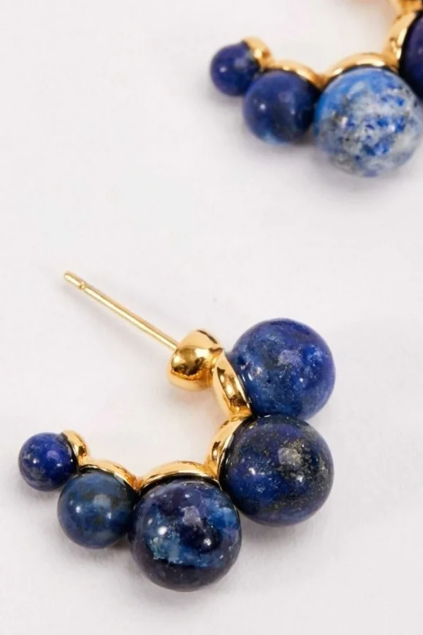 Blue Lapis Beaded Earrings